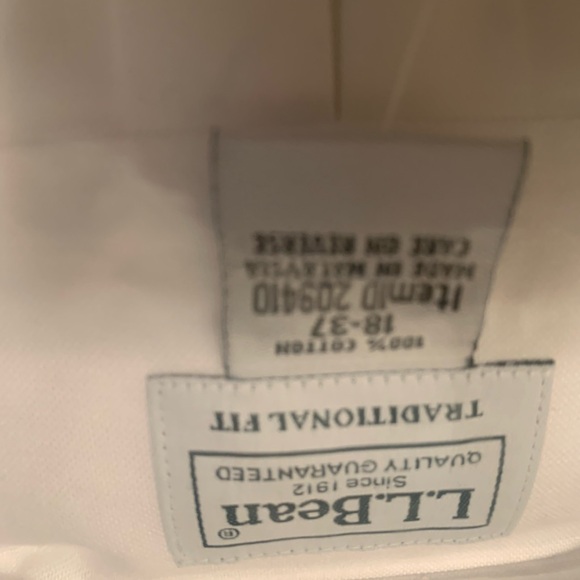 L L Bean White Dress Shirt - Picture 4 of 4